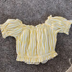 Forever 21 Yellow Puffy Crop Top